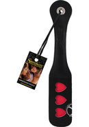 Sportsheets Leather Heart Impression Paddle 12in - Black